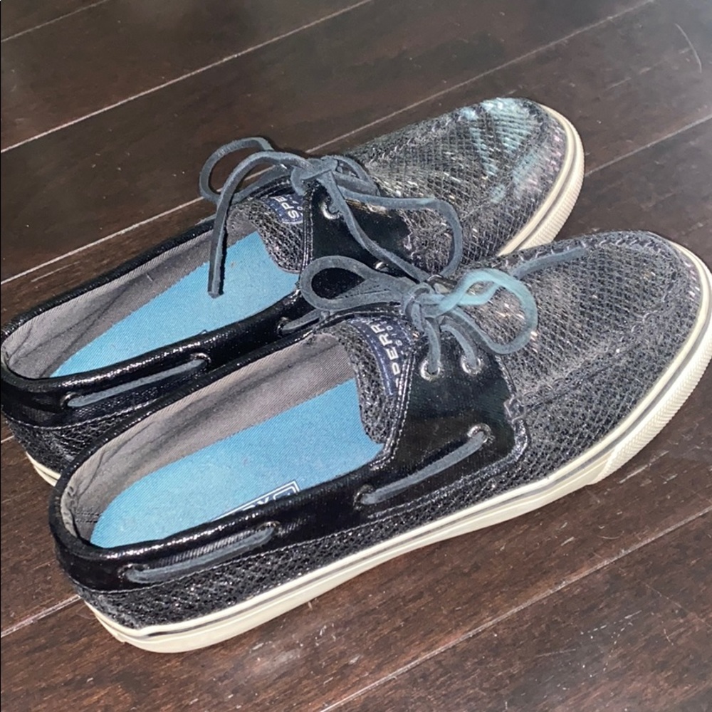 Sperry Top-Sider Black (glitter) slip on sneakers